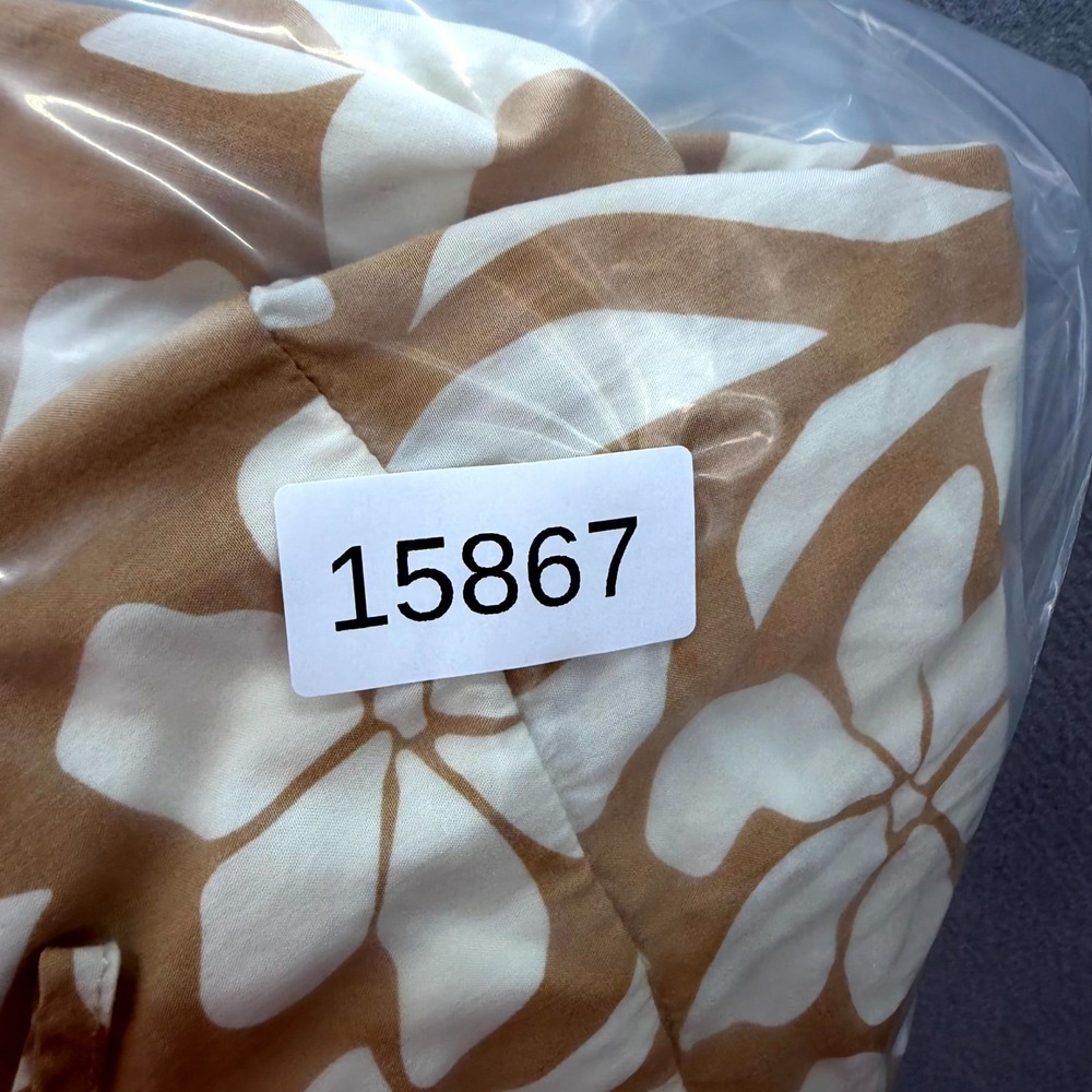 Abel the Label Slip Dress Womens M Brown White Floral Ruffle Hem Spaghetti Strap - Picture 11 of 11